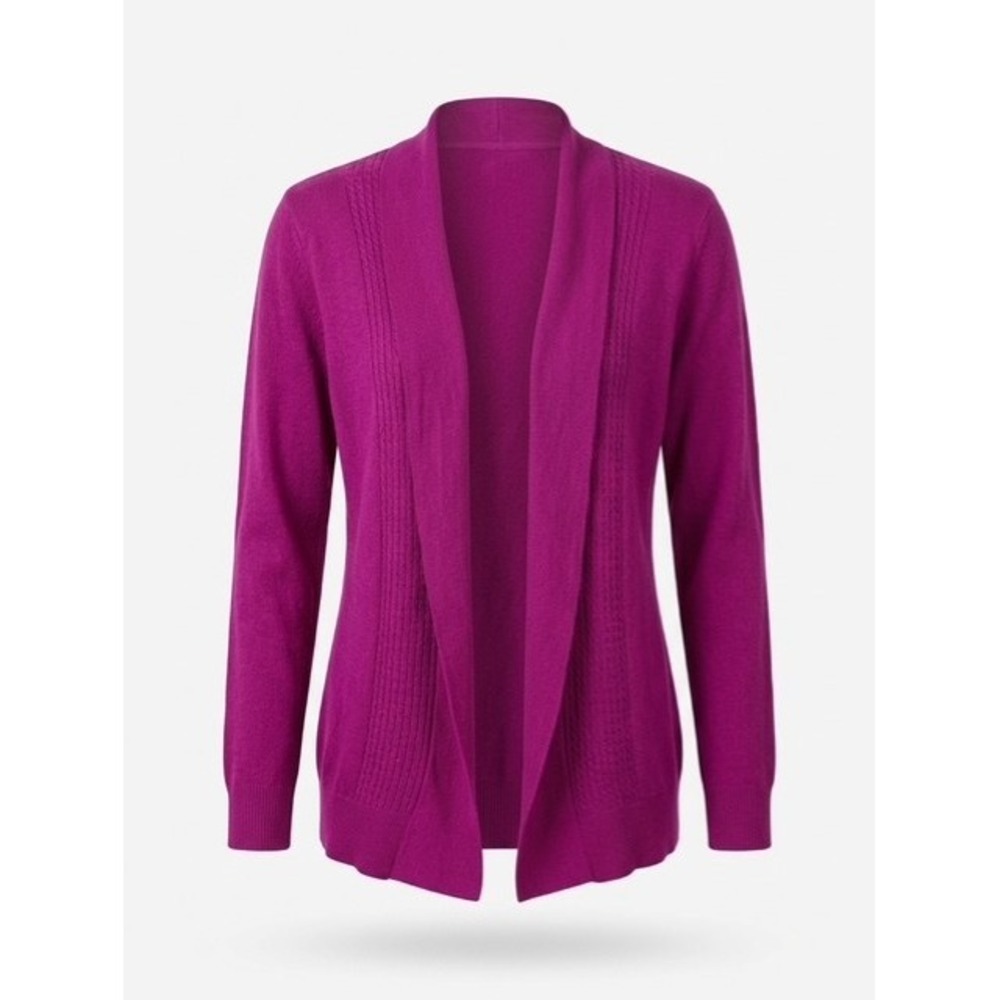 Liz Claiborne Magenta Purple Open Front Cardigan Sweater Shawl Collar XL
